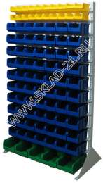 Стойка с пластиковыми ящиками B1-02-10-01 односторонняя 1150х2000