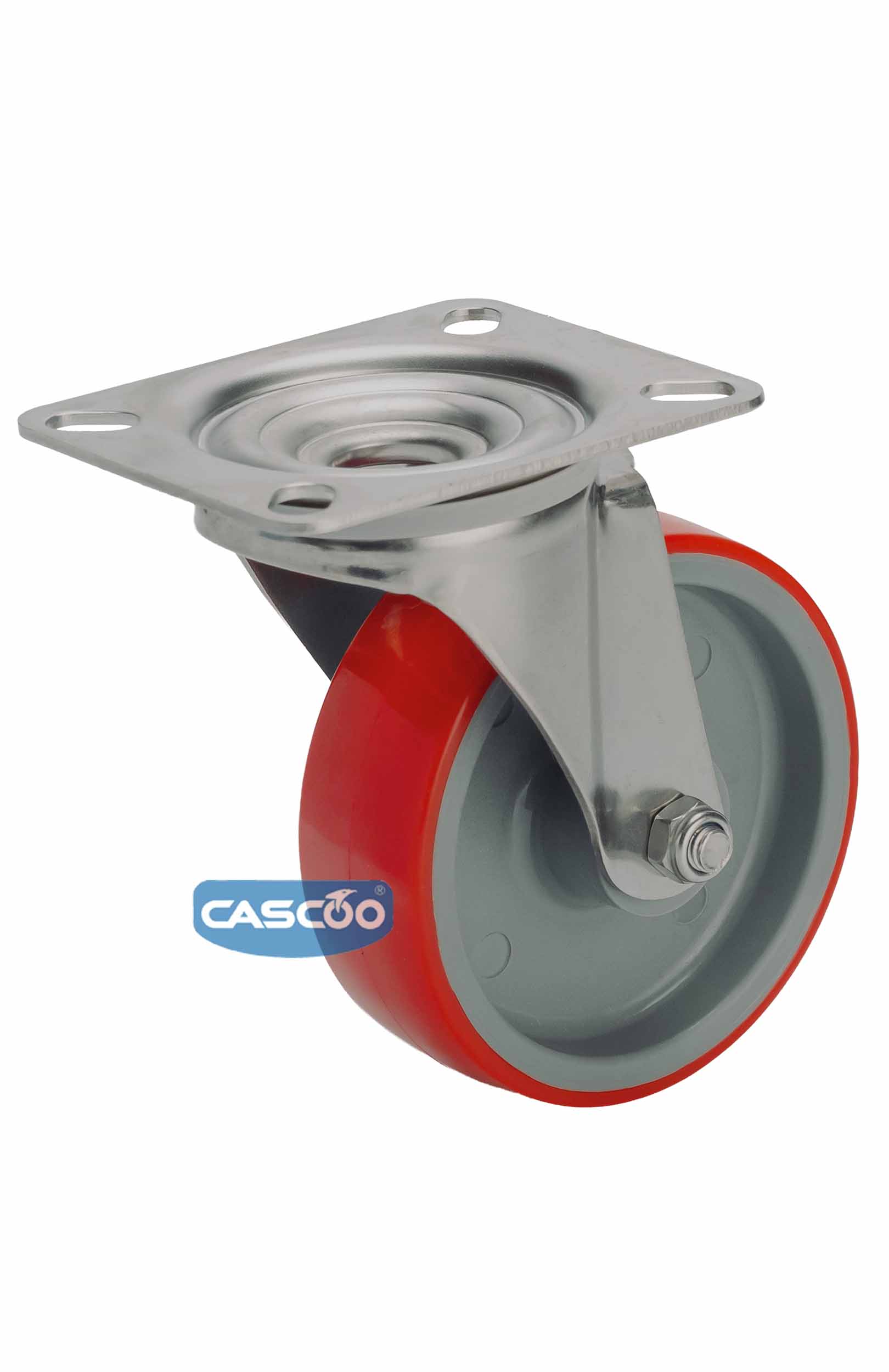Колесо CASCOO поворотное из нержавейки (d=100мм, г/п=150кг), полиуретан / полиамид, Германия
