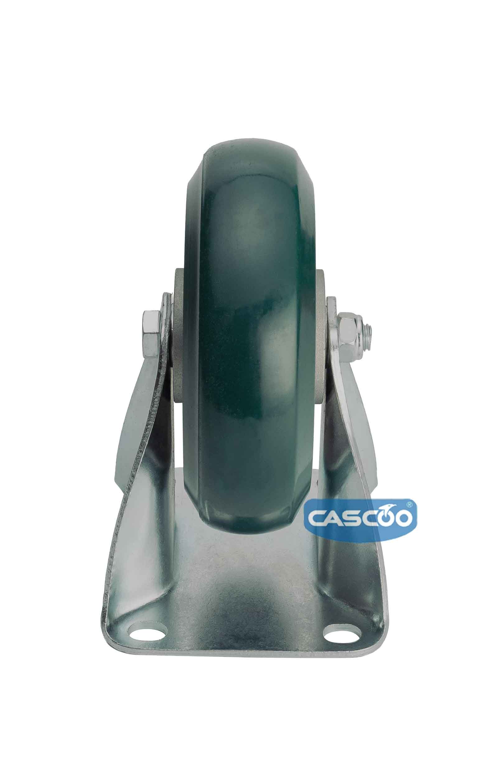 Колесо CASCOO фиксированное, (d=160мм, г/п=600кг) зеленый полиуретан/алюминий, Германия