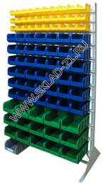 Стойка с пластиковыми ящиками B1-03-06-03 односторонняя 1150х2000