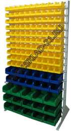 Стойка с пластиковыми ящиками B1-10-02-03 односторонняя 1150х2020