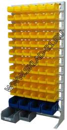 Стойка с пластиковыми ящиками А1-11-01-00 односторонняя 735х1500