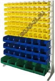 Стойка с пластиковыми ящиками C1-07-03-01 односторонняя 1150х1500