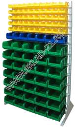 Стойка с пластиковыми ящиками B1-05-01-07 односторонняя 1150х2020