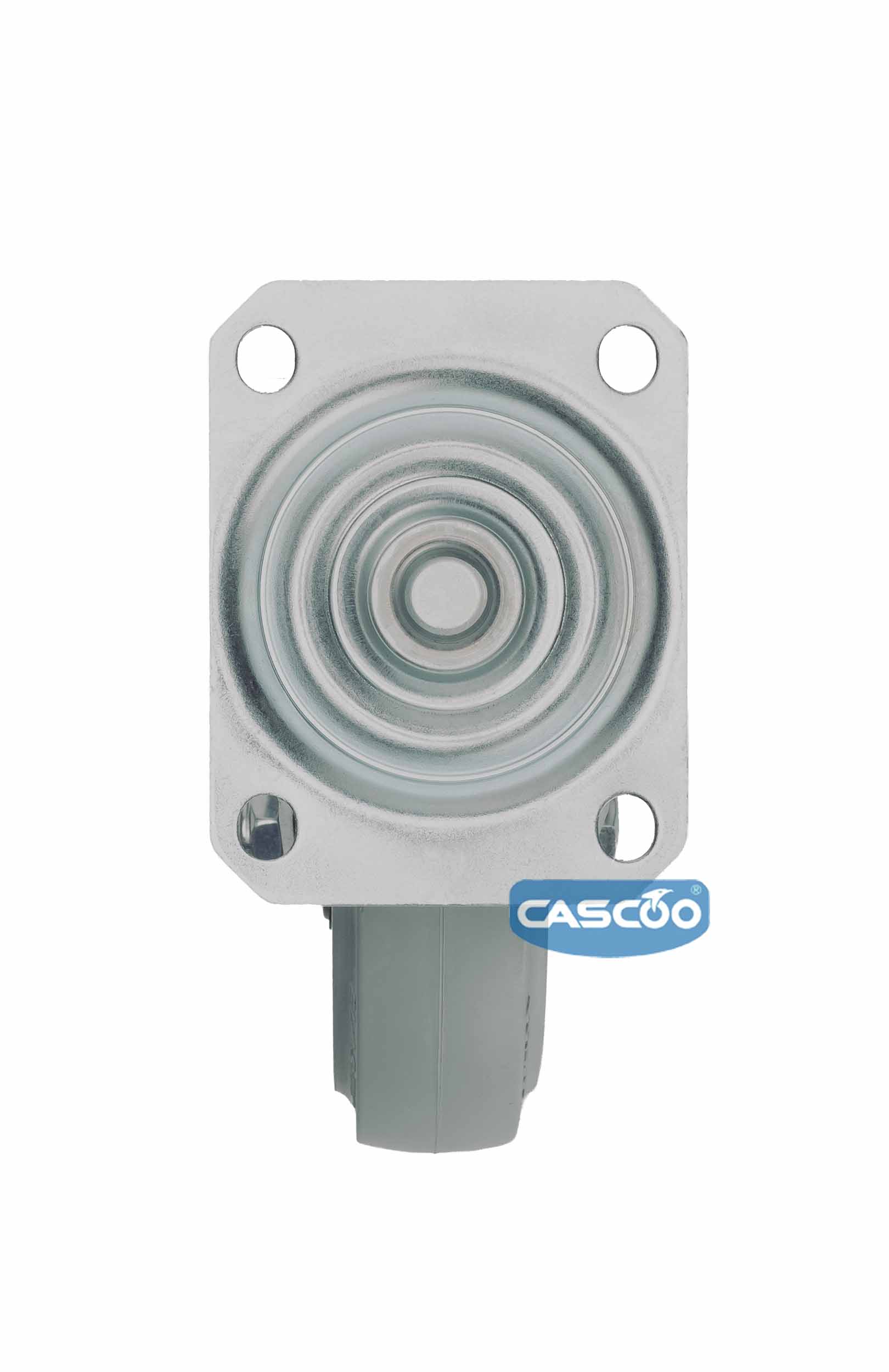 Колесо CASCOO поворотное (d=200мм, г/п=350кг), серая резина / полиамид, Германия