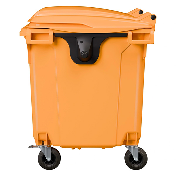 Мусорный контейнер 1100 литров, оранжевый цвет