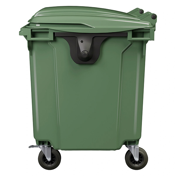 Передвижной мусорный контейнер 1100 л. с  крышкой без педали