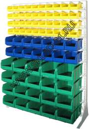 Стойка с пластиковыми ящиками C1-04-02-04 односторонняя 1150х1500