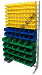 Стойка с пластиковыми ящиками B1-07-02-04 односторонняя 1150х2020