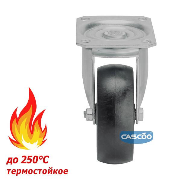 Колесо CASCOO термостойкое поворотное (d=100мм, г/п=100кг), полиамид со стекловолокном, Германия