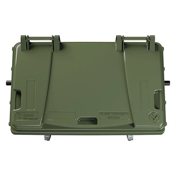 Передвижной мусорный контейнер 660 л. с крышкой без педали