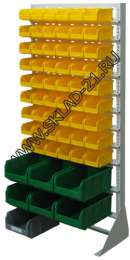 Стойка с пластиковыми ящиками А1-09-00-02 односторонняя 735х1500