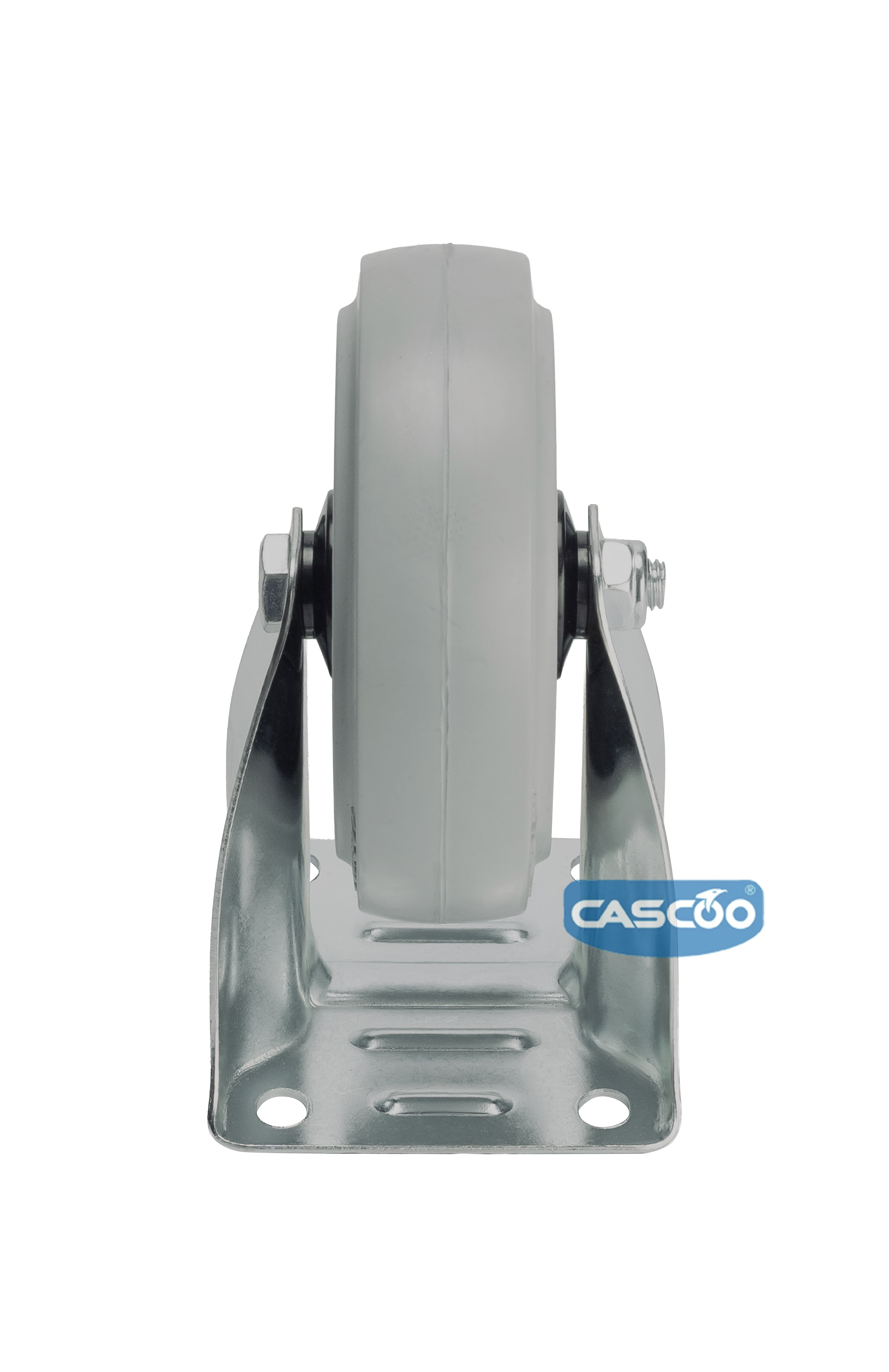 Колесо CASCOO фиксированное (d=125мм, г/п=250кг), серая резина / полиамид, Германия
