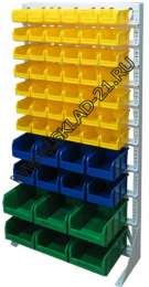 Стойка с пластиковыми ящиками А1-07-02-02 односторонняя 735х1500