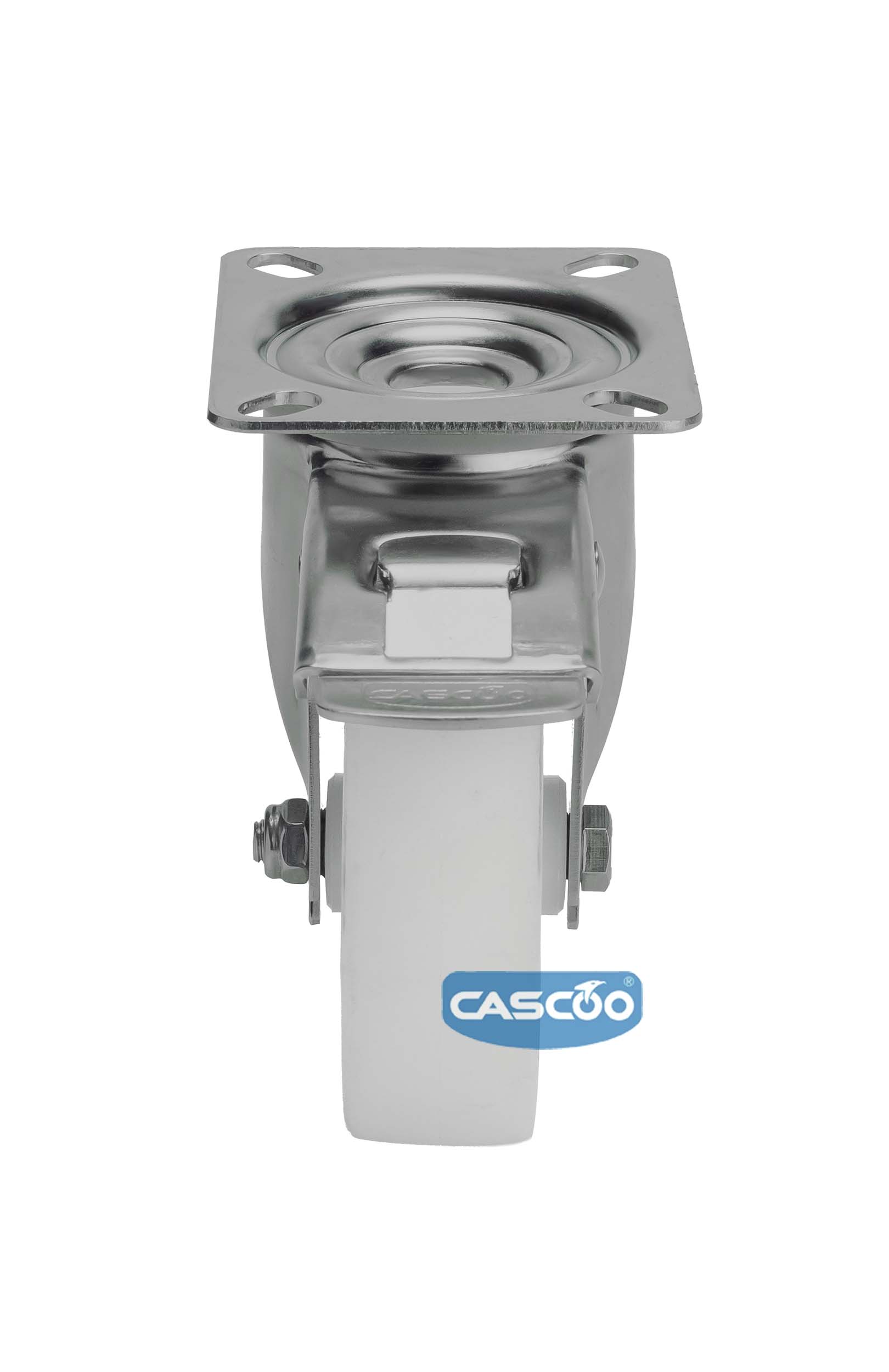 Колесо CASCOO поворотное с тормозом, (d=125мм, г/п=200кг) полиамид, Германия