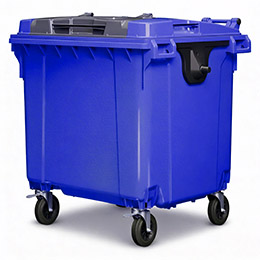 Передвижной мусорный контейнер 1100 л. с крышкой TwinLid без педали