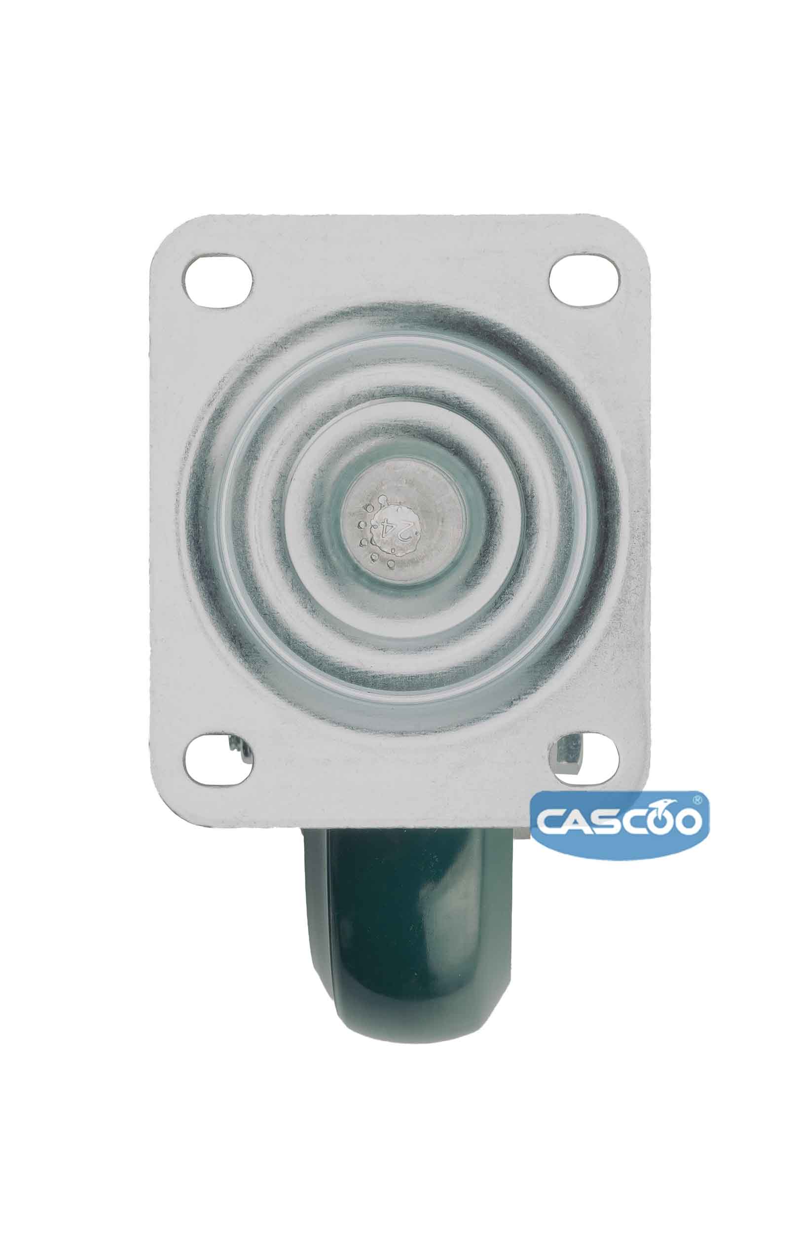 Колесо CASCOO поворотное, (d=160мм, г/п=600кг) зеленый полиуретан/алюминий, Германия