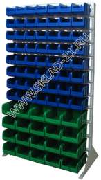 Стойка с пластиковыми ящиками B1-00-08-04 односторонняя 1150х2000