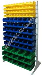 Стойка с пластиковыми ящиками B1-04-06-03 односторонняя 1150х2020