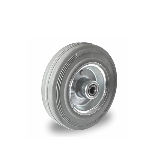 Колесо CASCOO под ось, (d=80мм, г/п=70кг) серая резина/сталь, Германия