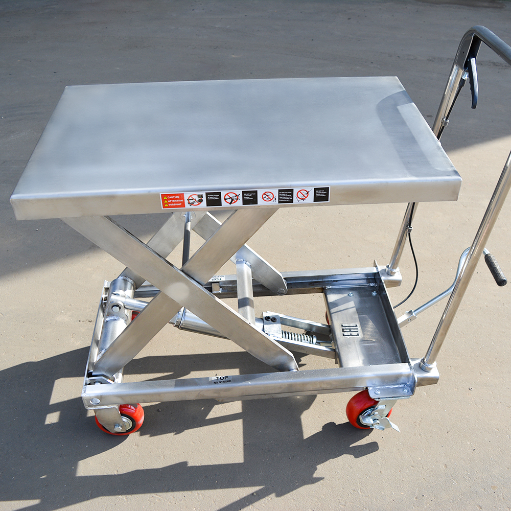 Гидравлический Подъемный Стол Передвижной из нержавеющей стали OXLIFT OXF50-STEEL 900 мм 500 кг 815х500х50 мм