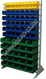 Стойка с пластиковыми ящиками B1-02-05-05 односторонняя 1150х2000