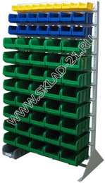 Стойка с пластиковыми ящиками B1-01-02-08 односторонняя 1150х2000