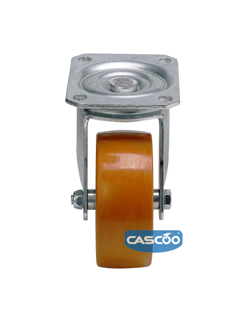 Колесо CASCOO поворотное с тормозом, (d=100мм, г/п=250кг) полиуретан/алюминий, Германия