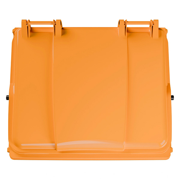 Мусорный контейнер 1100 литров, оранжевый цвет