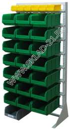 Стойка с пластиковыми ящиками А1-01-00-07 односторонняя 735х1500