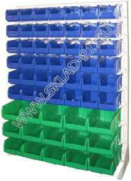 Стойка с пластиковыми ящиками C1-00-06-03 односторонняя 1150х1500