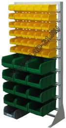 Стойка с пластиковыми ящиками А1-06-00-04 односторонняя 735х1500