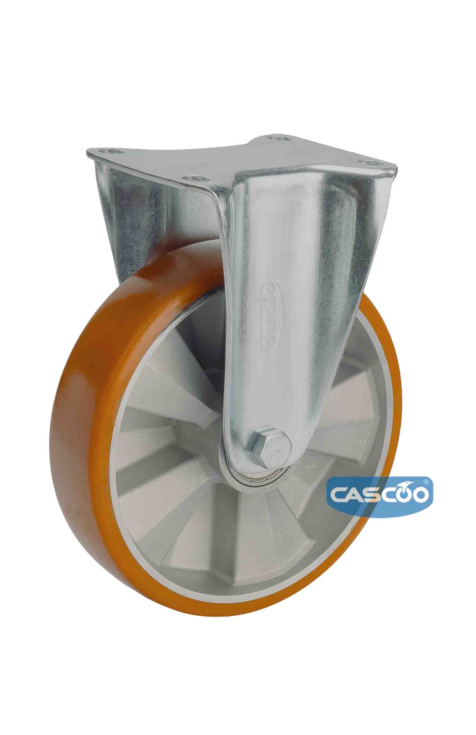 Колесо CASCOO фиксированное, (d=200мм, г/п=700кг) полиуретан/алюминий, Германия