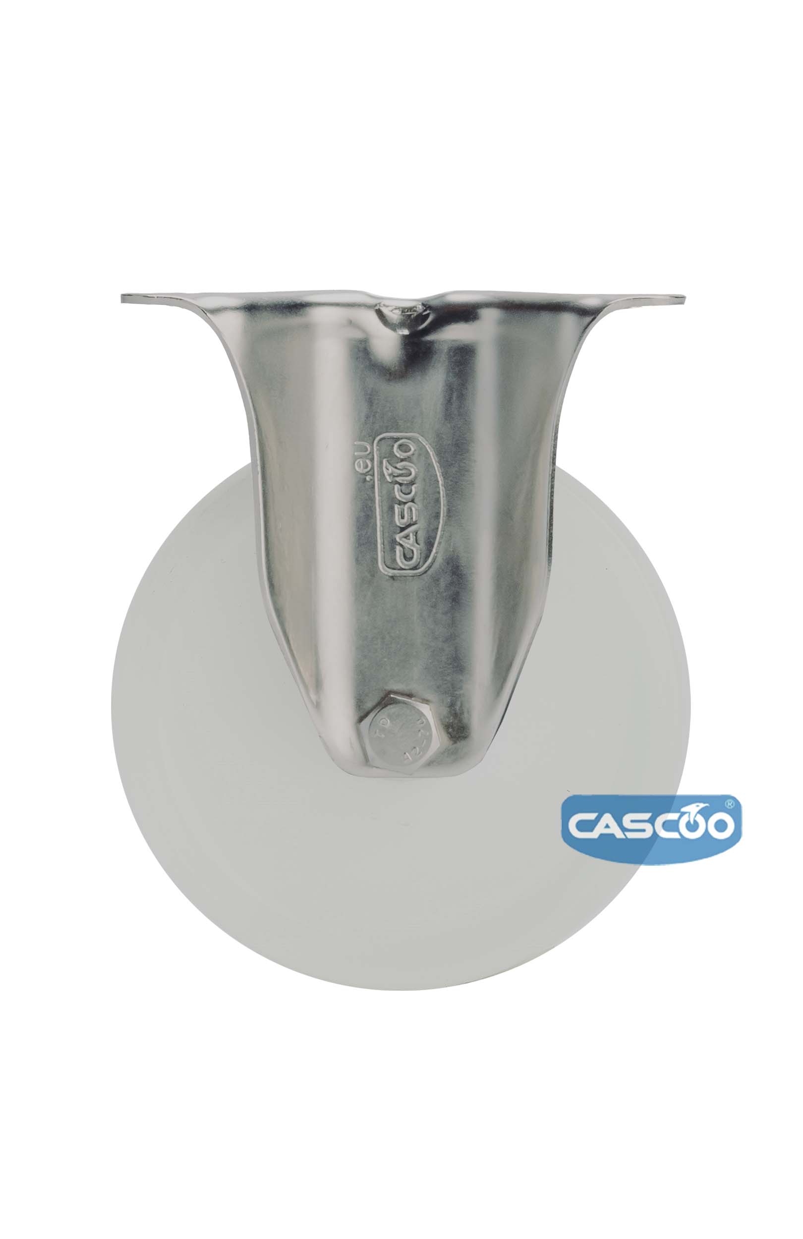 Колесо CASCOO фиксированное из нержавейки (d=80мм, г/п=130кг), полиамид, Германия