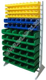 Стойка с пластиковыми ящиками B1-04-02-06 односторонняя 1150х2020