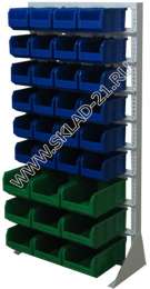 Стойка с пластиковыми ящиками А1-00-06-03 односторонняя 735х1500