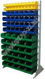 Стойка с пластиковыми ящиками B1-02-04-06 односторонняя 1150х2000