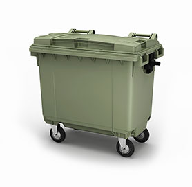 Передвижной мусорный контейнер 660 л. с крышкой без педали