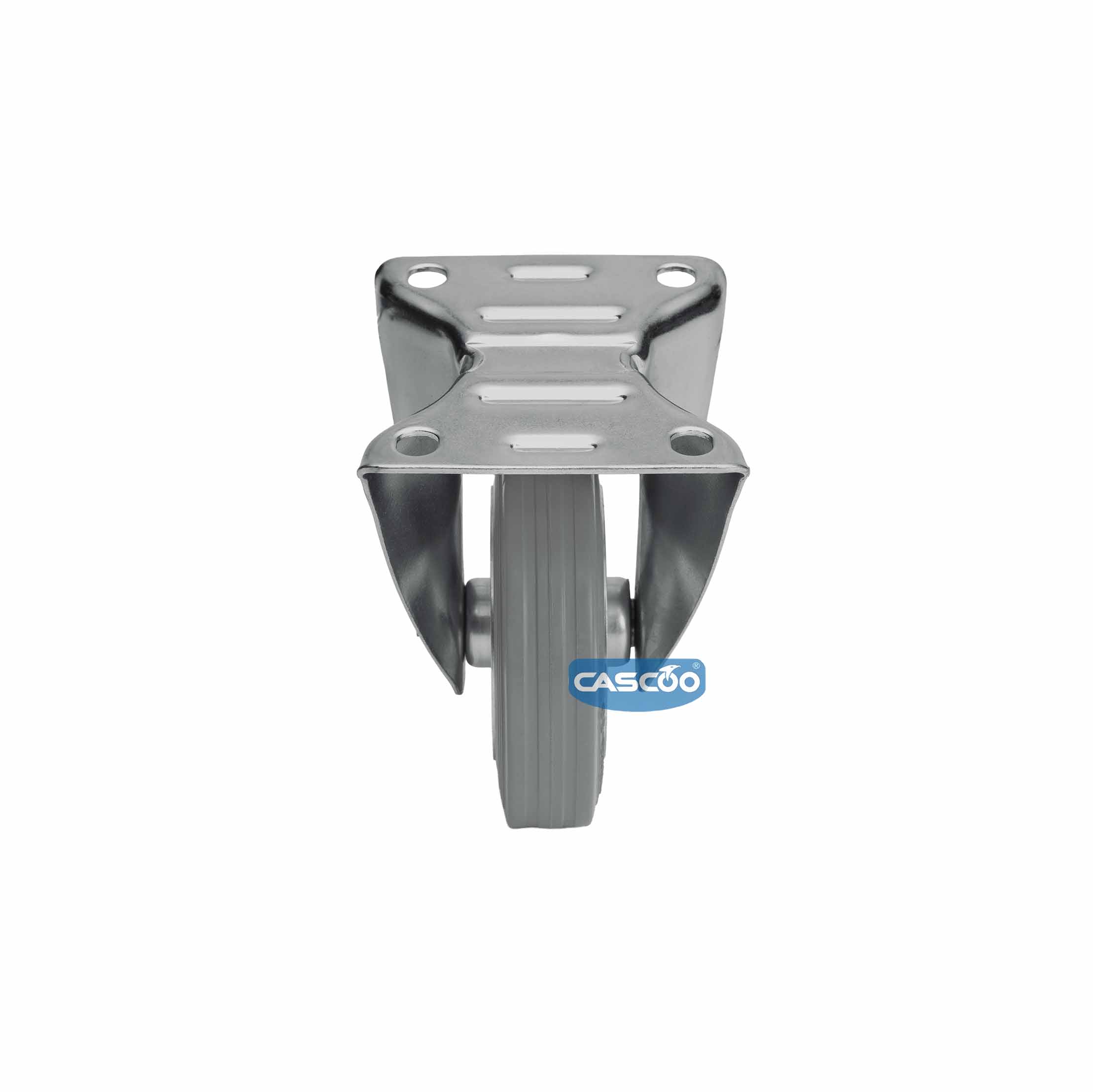 Колесо CASCOO фиксированное, (d=100мм, г/п=75г) серая резина/сталь, Германия