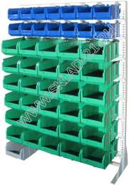 Стойка с пластиковыми ящиками C1-00-02-06 односторонняя 1150х1500