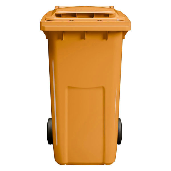 Мусорный контейнер 240 литров, оранжевый цвет