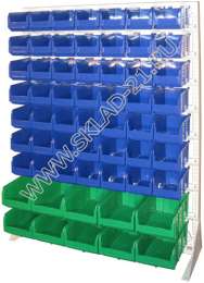 Стойка с пластиковыми ящиками C1-00-07-02 односторонняя 1150х1500