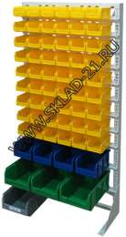 Стойка с пластиковыми ящиками А1-09-01-01 односторонняя 735х1500