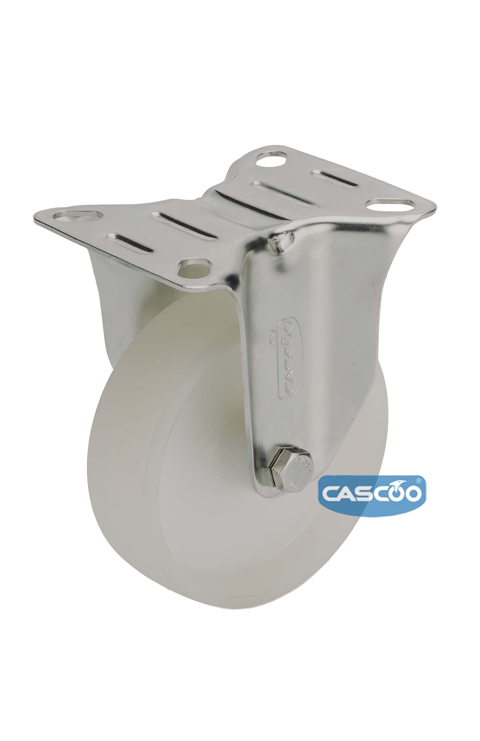 Колесо CASCOO фиксированное из нержавейки, (d=125мм, г/п=200кг) полиамид, Германия