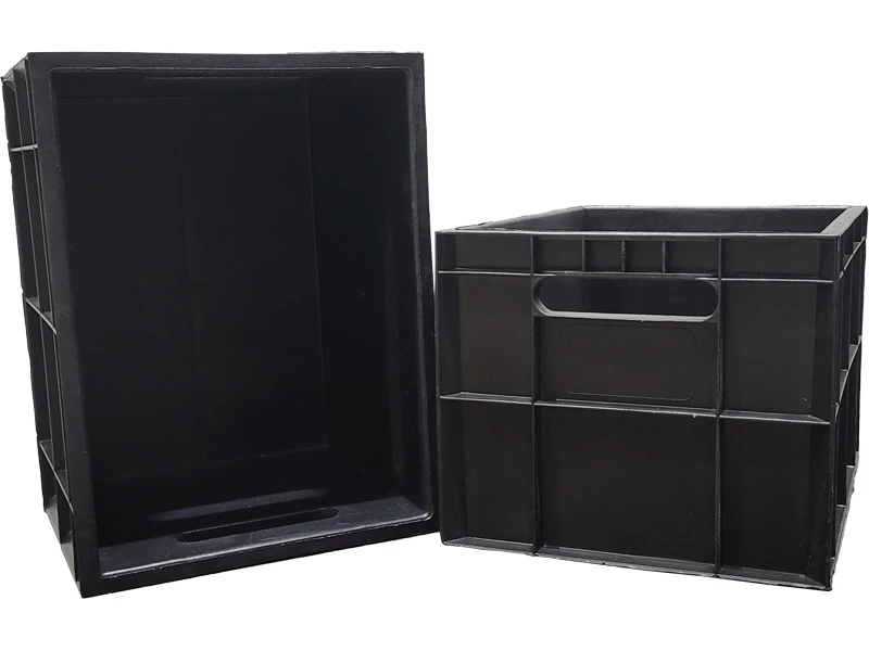 Ящик 400х300х260 "Финпак" , сплошной, черный