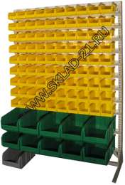 Стойка с пластиковыми ящиками C1-09-00-02 односторонняя 1150х1500