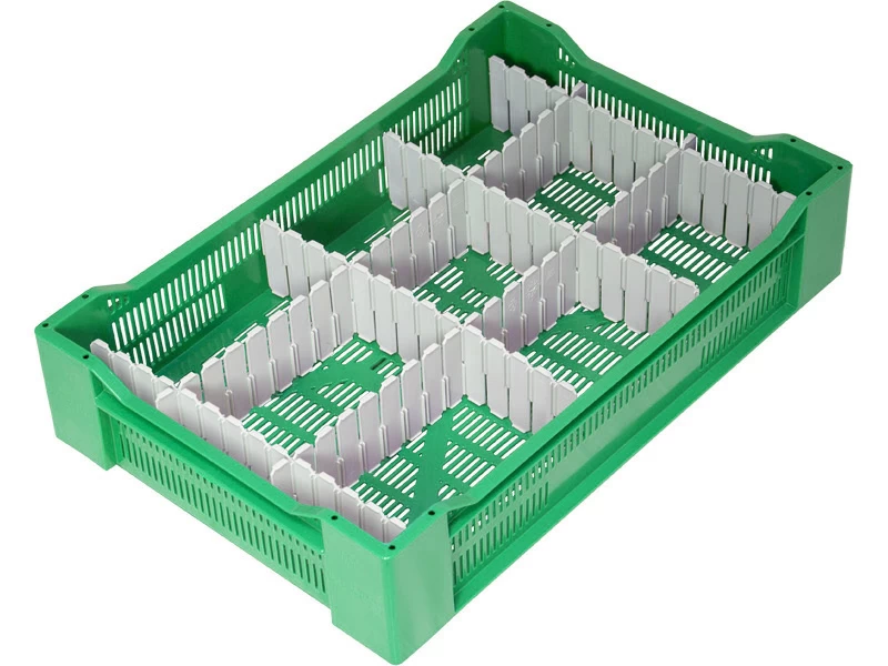 Пластиковый ящик 600x400x135 зеленый