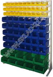 Стойка с пластиковыми ящиками C1-03-04-03 односторонняя 1150х1500