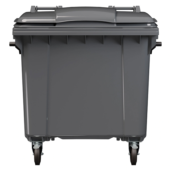 Передвижной мусорный контейнер 1100 л. с крышкой без педали