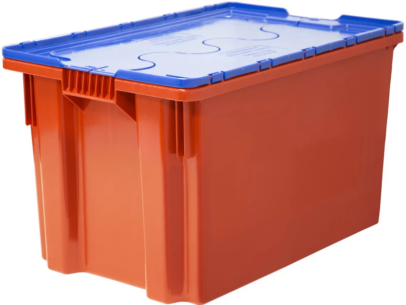 Ящик с крышкой на петлях Safe PRO, сплошной 600х400х365 красный